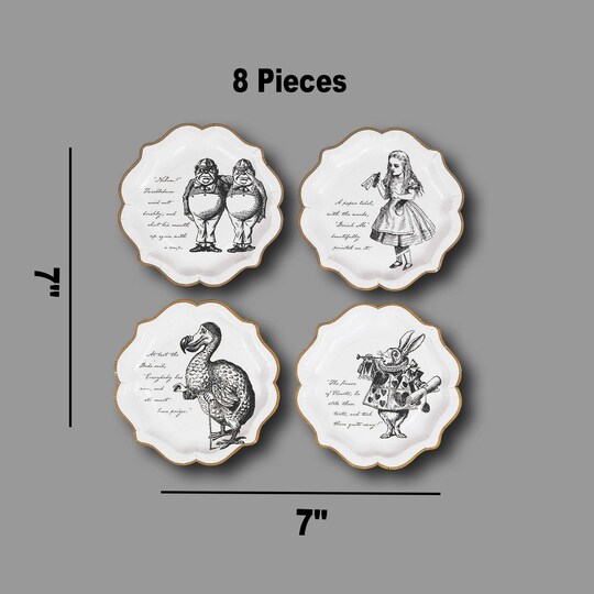 8 Count Truly Alice Paper Dinner Plates Alice in Wonderland Party 7 Inch